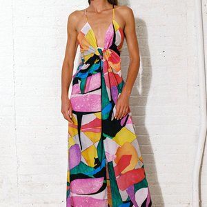 Mara Hoffman Lolita Tie-front Printed Maxi Dress, XS, New with tags